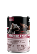 PetRepublic pełnoporcjowa mokra karma dla psów Wołowina z warzywami 400g (kawałki w sosie)