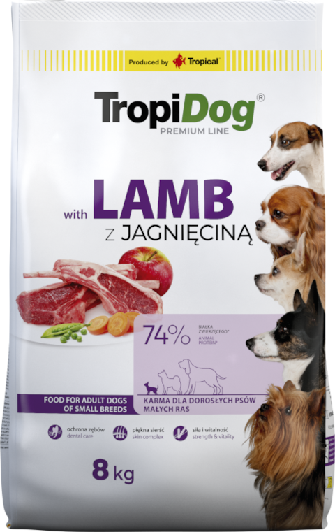 Tropidog Premium Adult Small Breeds Z Jagnięciną I Ryżem 8kg