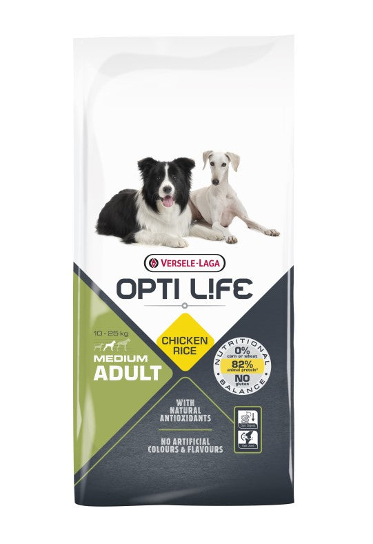 Versele-Laga Opti Life Adult Medium Z Kurczakiem I Ryżem 12,5kg